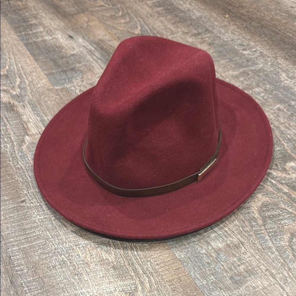 Trendy Women’s Burgundy Fedora Hat